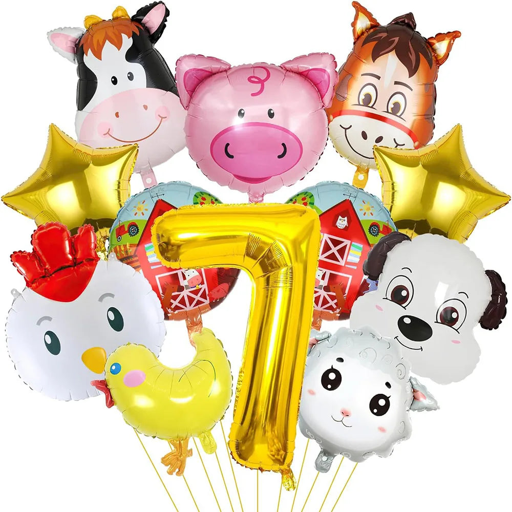 Ballons Chiffre Thème Ferme Tendance