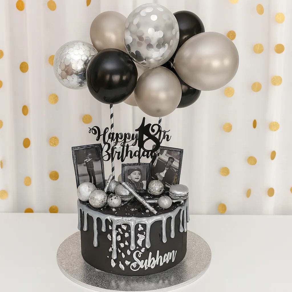 Ballons Déco Gâteau Argentés Brillant