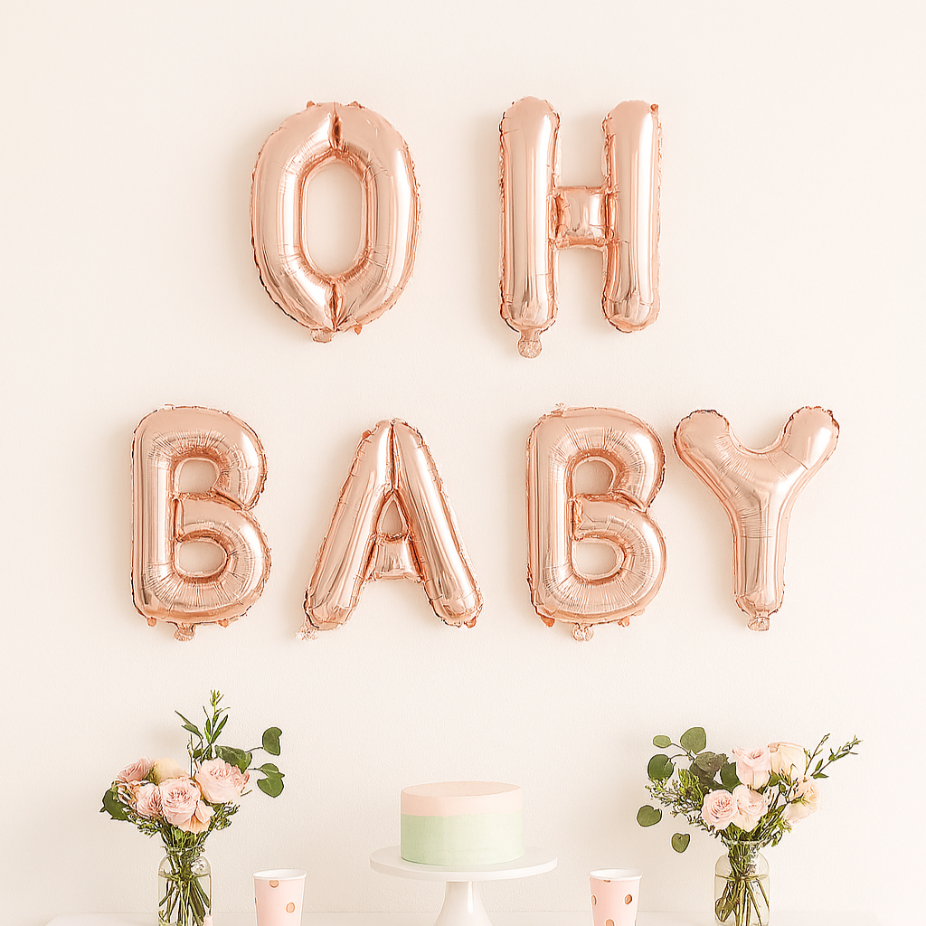 Ballons Gonflables Oh Baby Rose Gold