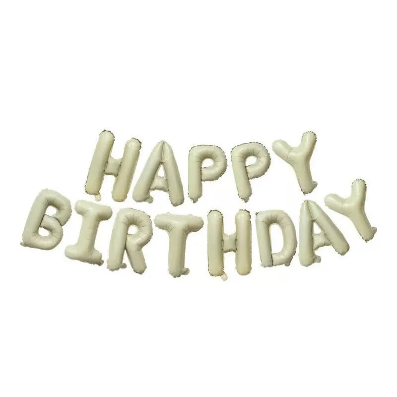 Ballons Happy Birthday Blanc Cassé Original