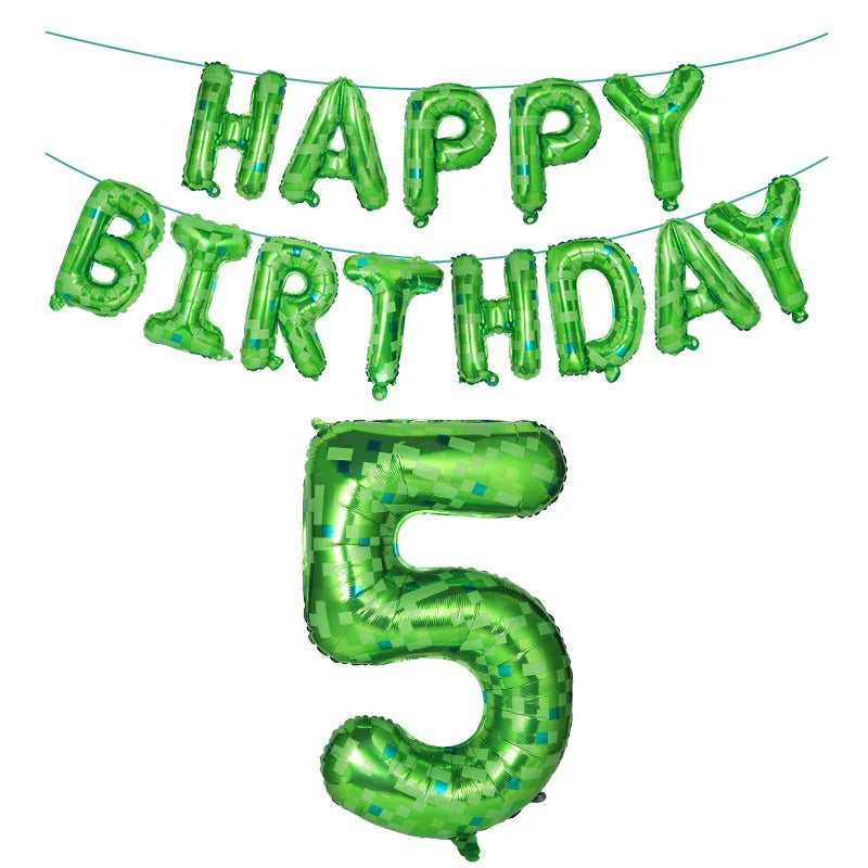 Ballons Happy Birthday Chiffre Vert Pratique