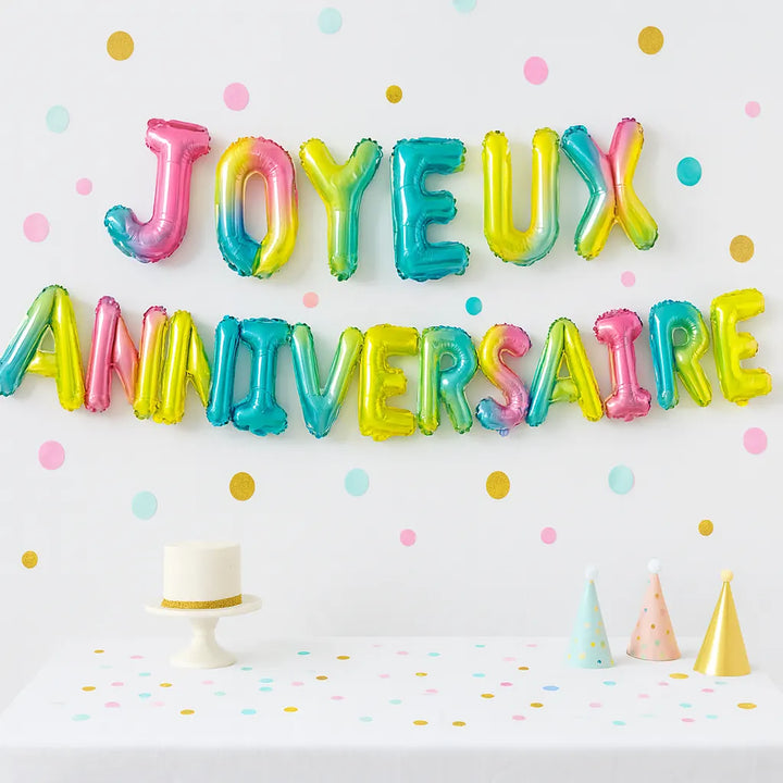 Ballons Lettre Dégradés Colorés 1