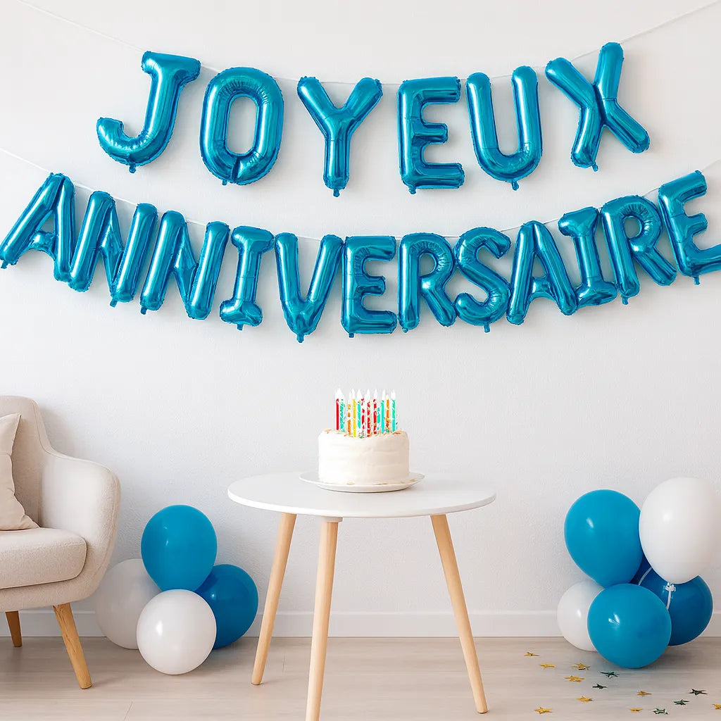 Ballons Lettres Bleus 1