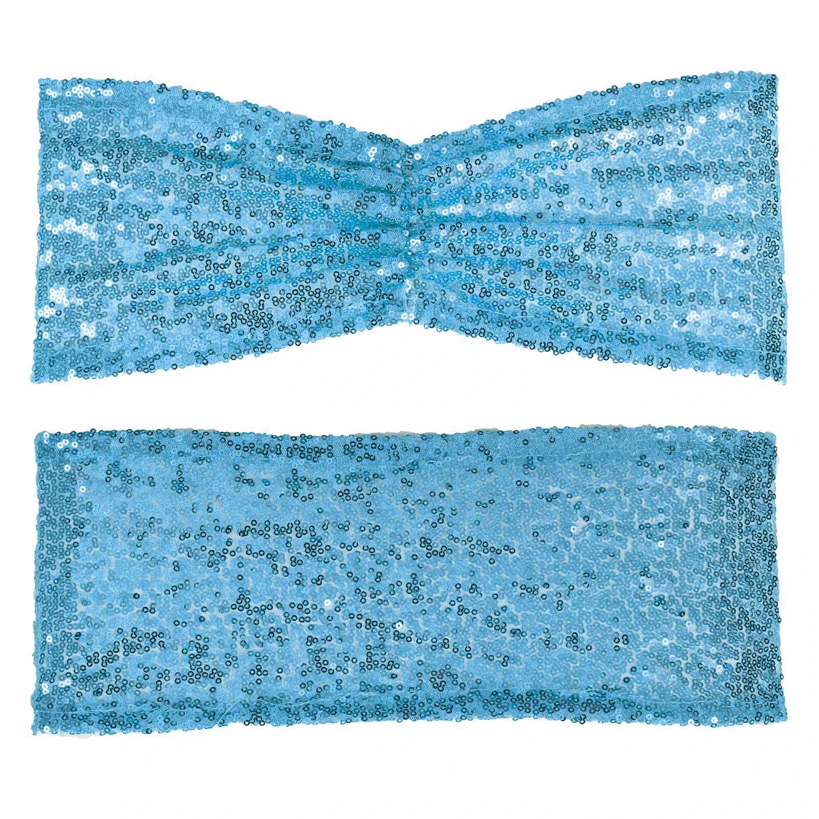 Bandeau de Chaise Bleu Ciel Pailleté Chic