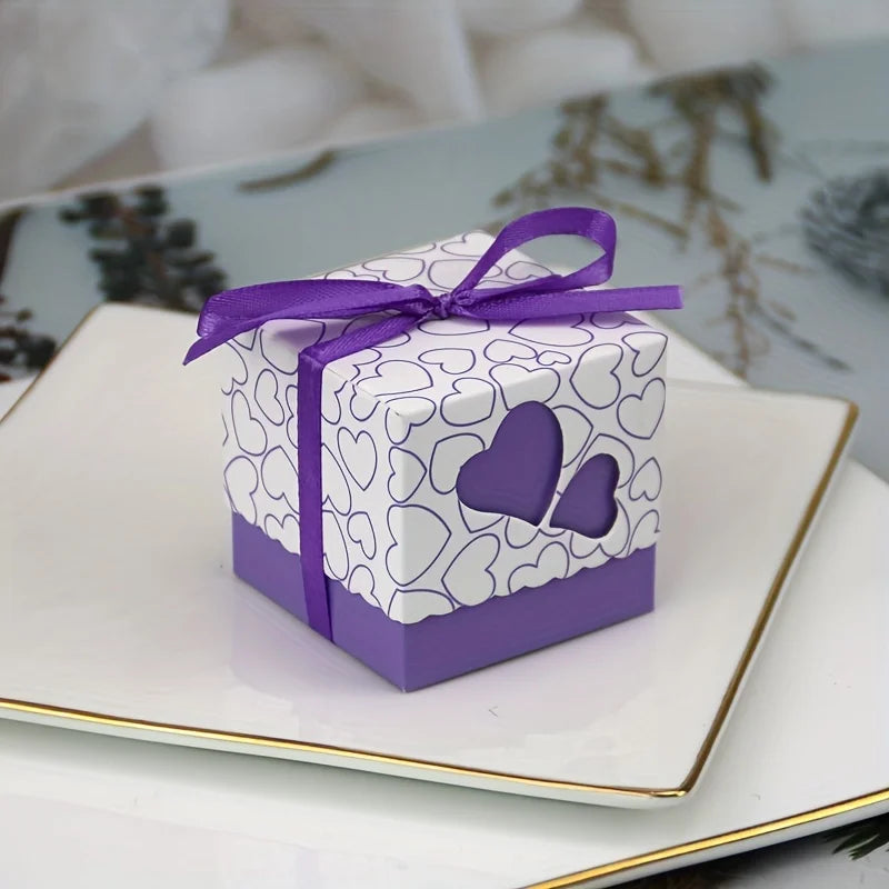 Boîte à Dragées Mariage Violet Chic