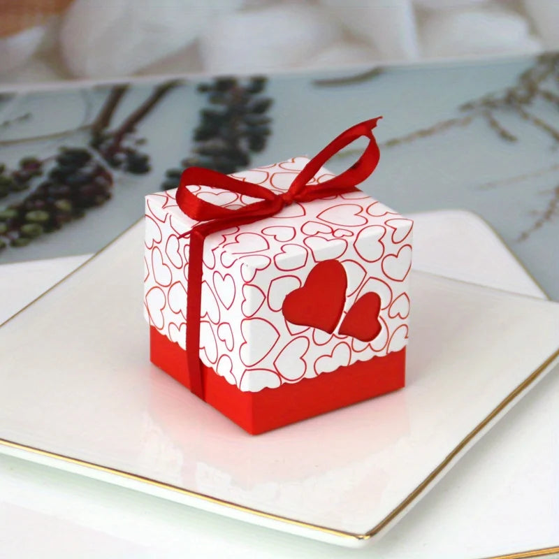 Boîte à Dragées Motifs Cœurs