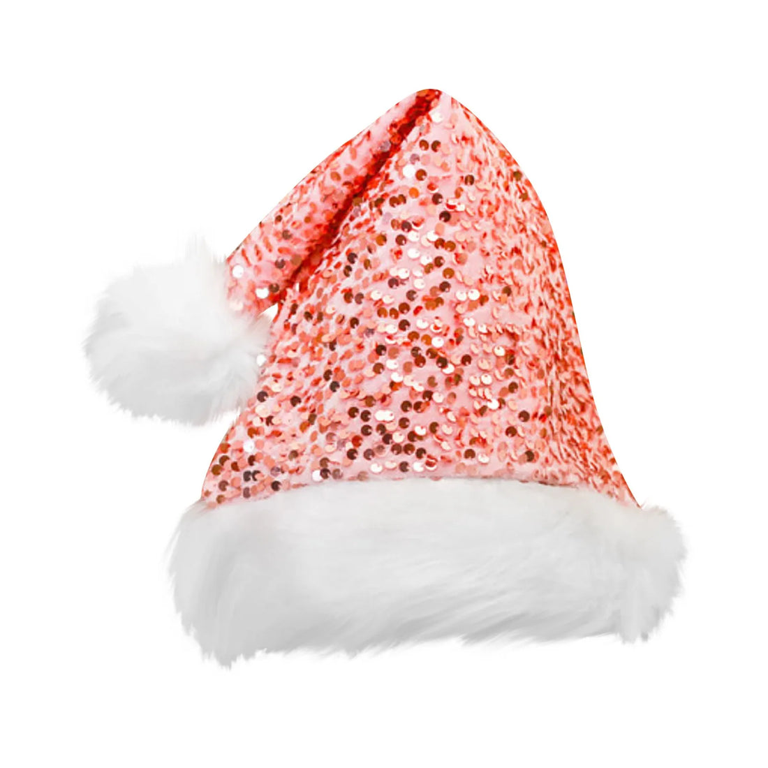 Bonnet de Noël Rose Scintillant stylé