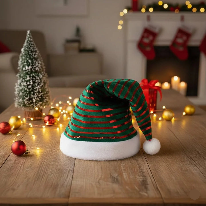 Bonnet de Noël Rouge Rayé Doux