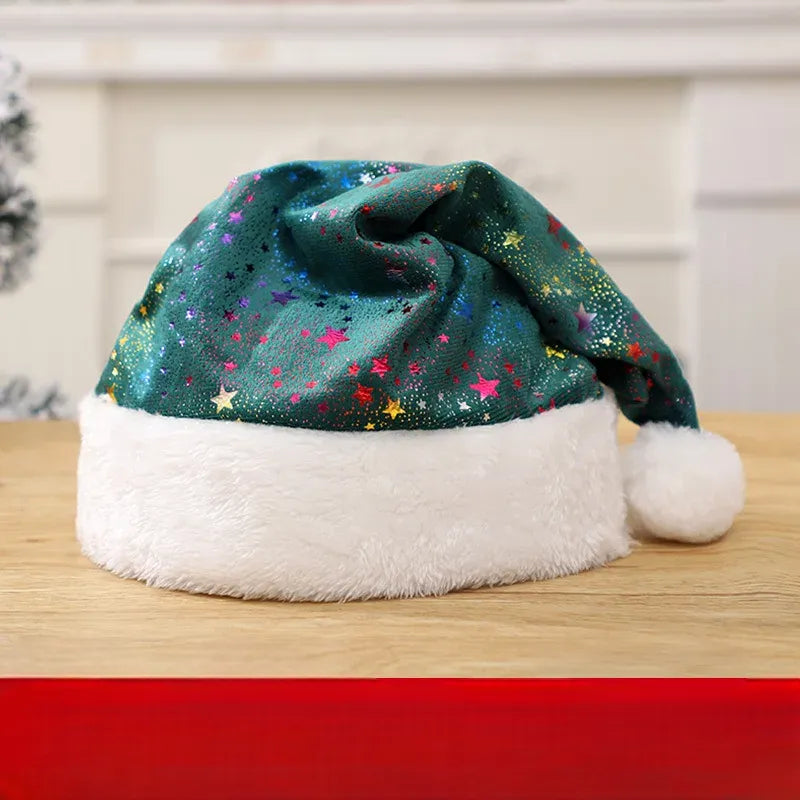 Bonnet de Noël Vert à Etoiles Unique