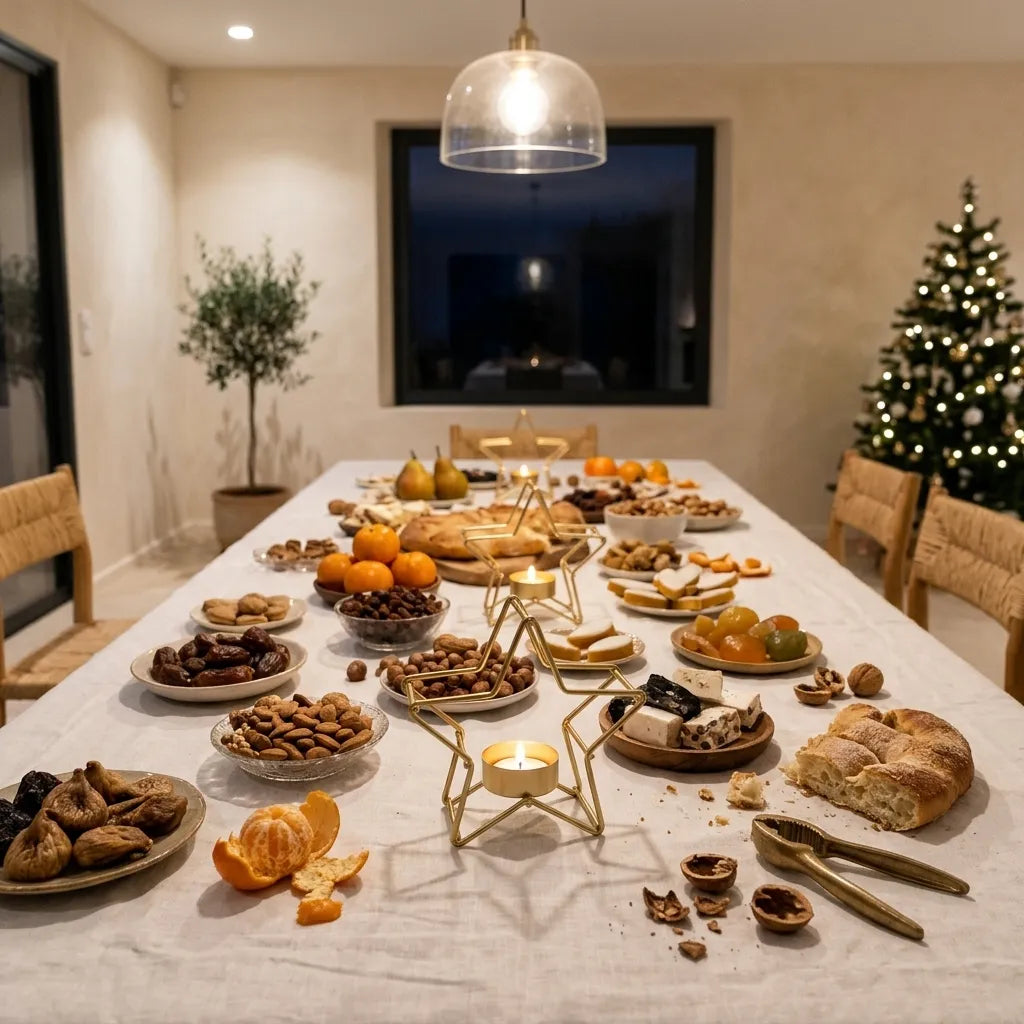 Bougeoir Table Noël Etoile Doré Design