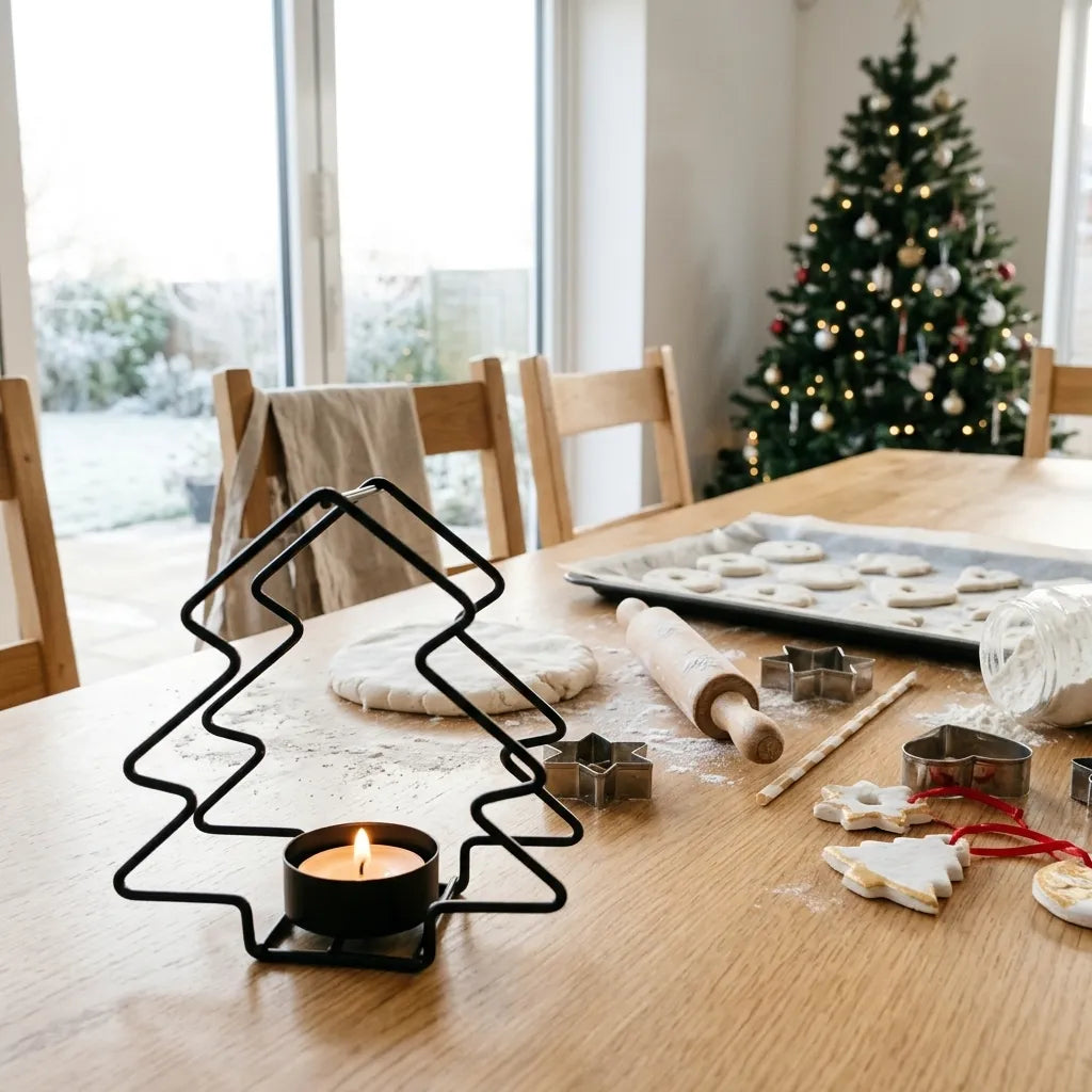 Bougeoir Table Noël Sapin Noir Design