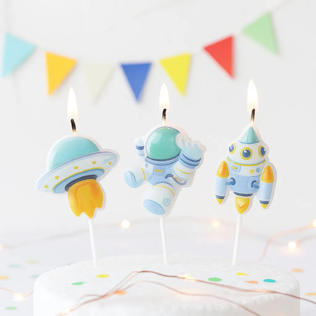 Bougie Anniversaire Astronaute Design