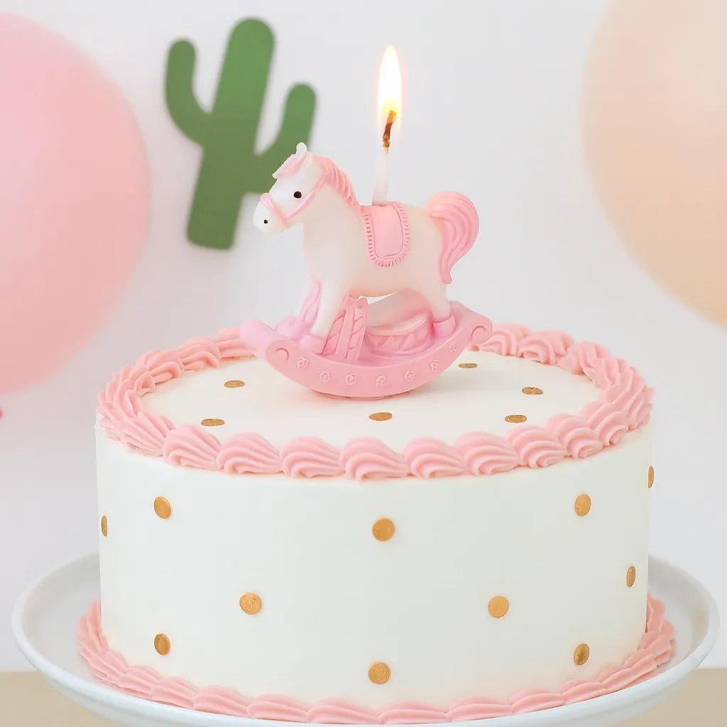 Bougie Anniversaire Cheval Rose