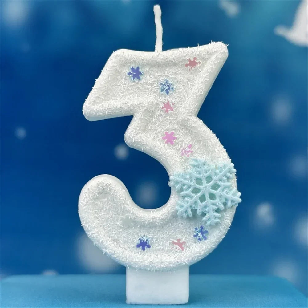 Bougie Anniversaire Chiffre Flocon De Neige 3
