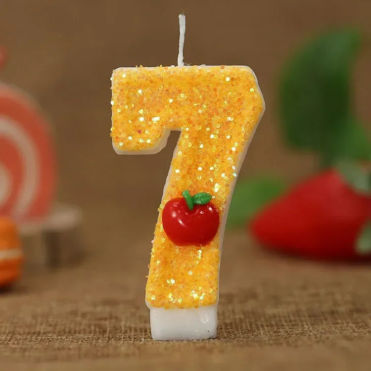 Bougie Anniversaire Chiffre 7 Pomme Rouge