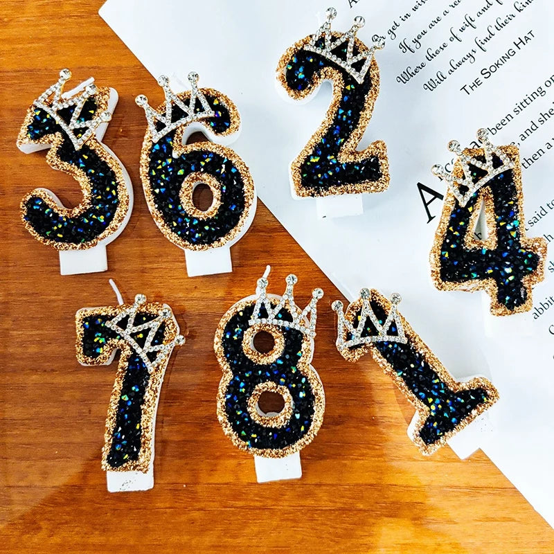 Bougie Anniversaire Noire Couronne
