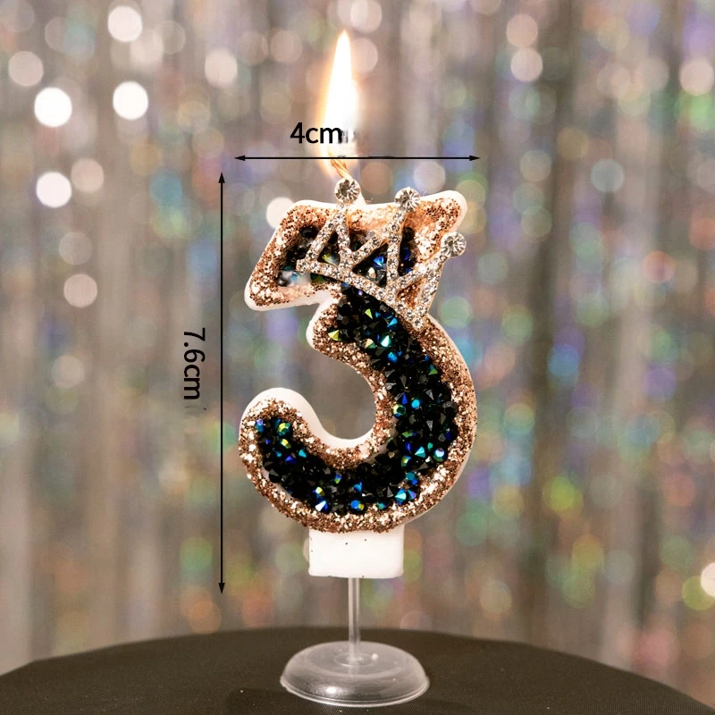 Bougie Anniversaire Noire Couronne
