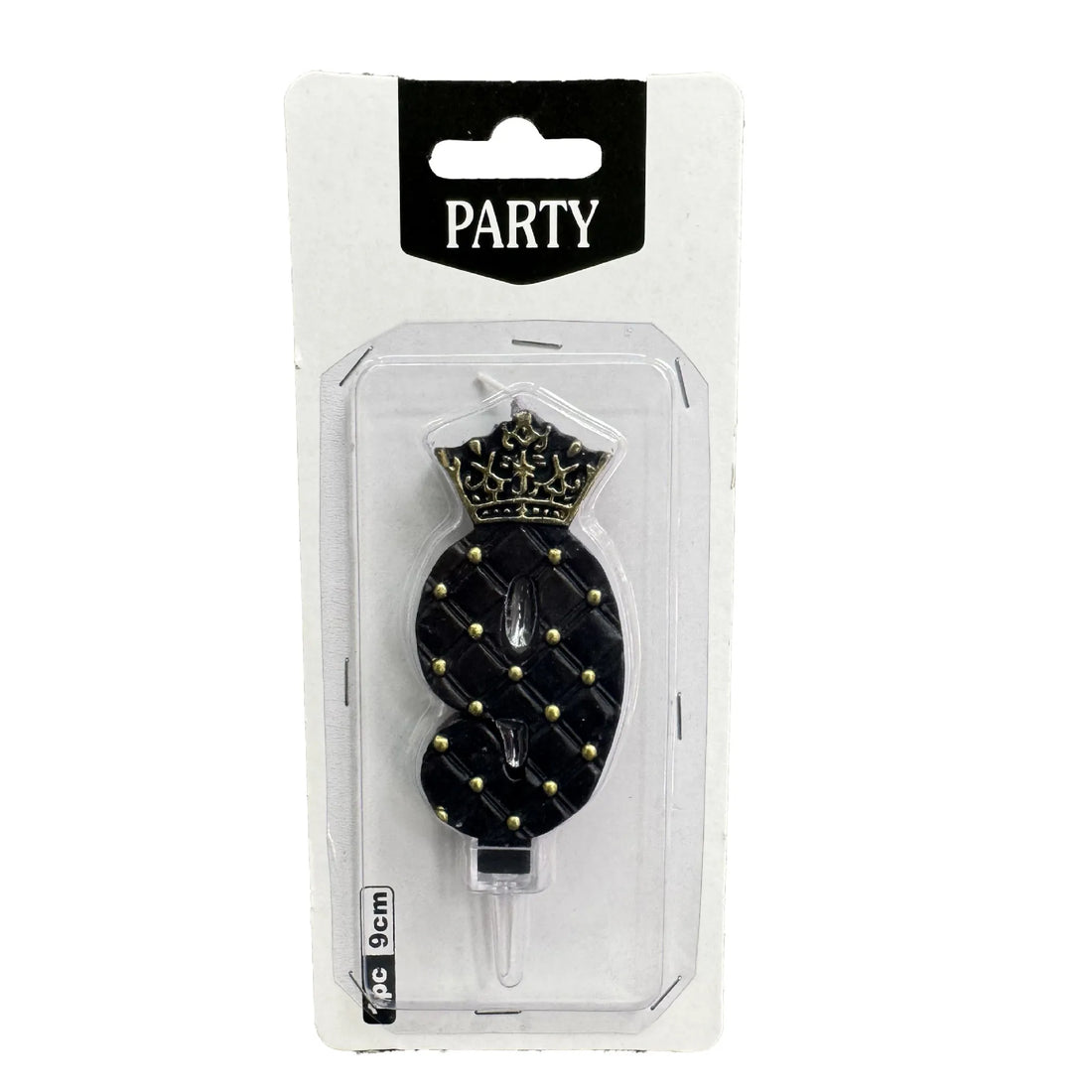 Bougie Anniversaire Noire Elégante à Couronne Neuf