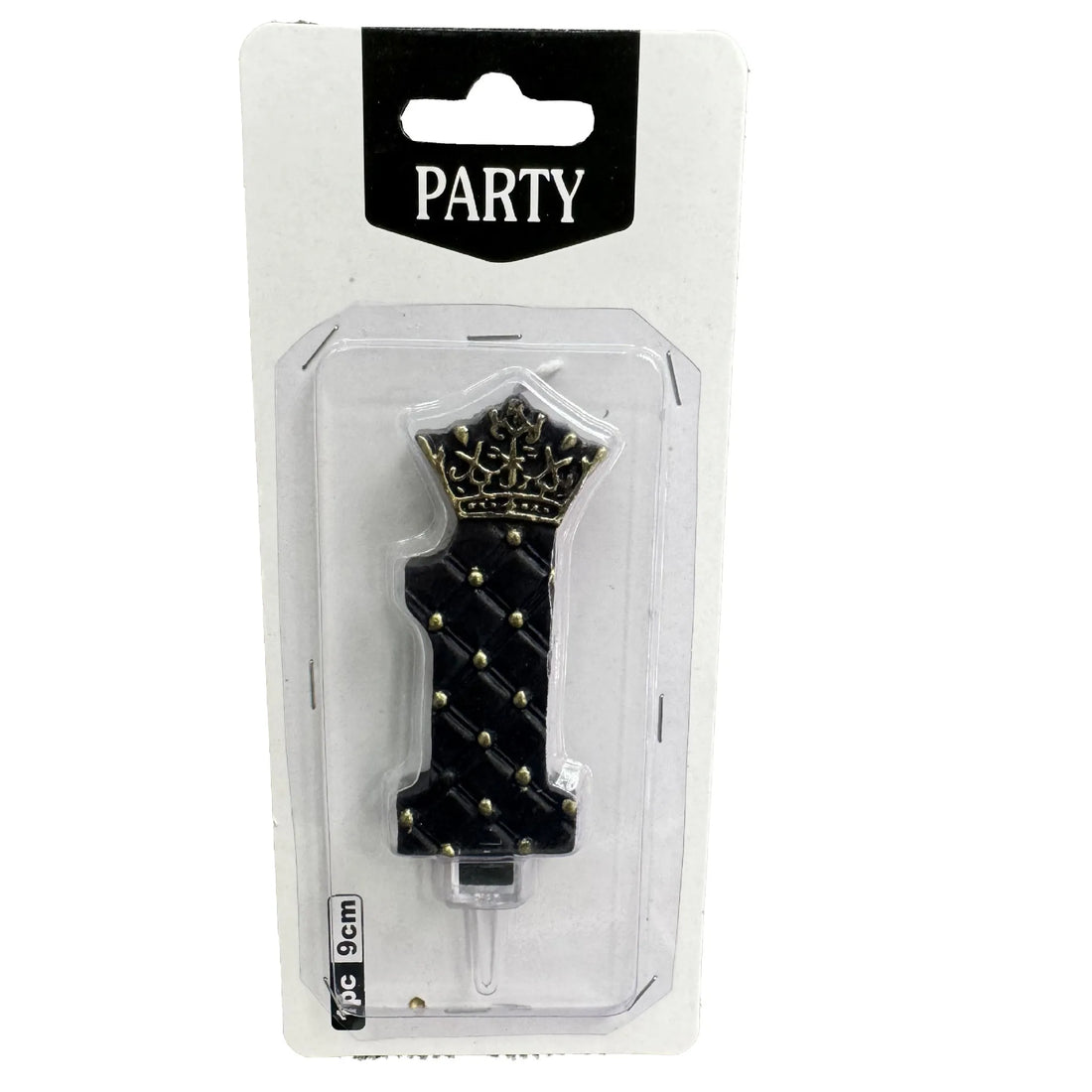 Bougie Anniversaire Noire Elégante à Couronne Un