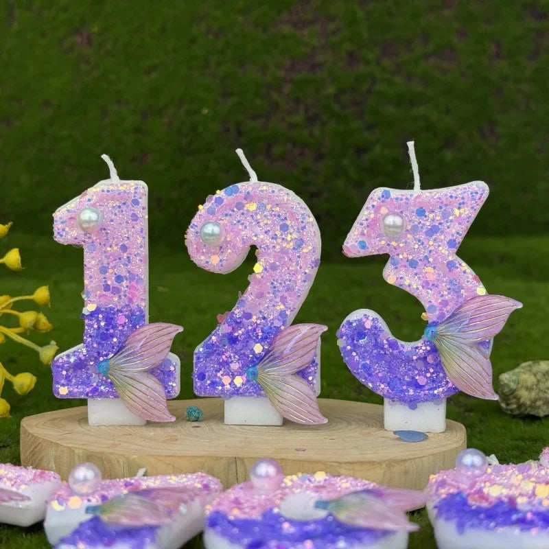 Bougie Anniversaire Chiffre Queue de Sirène 123