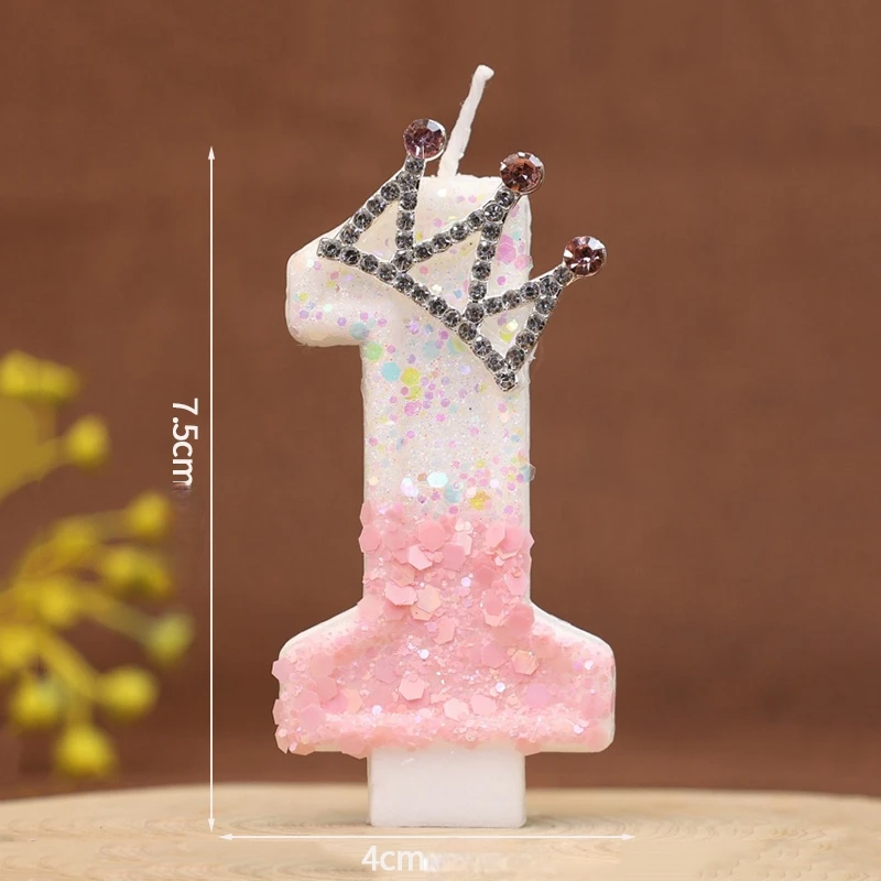 Bougie Anniversaire Rose Couronne Numéro1