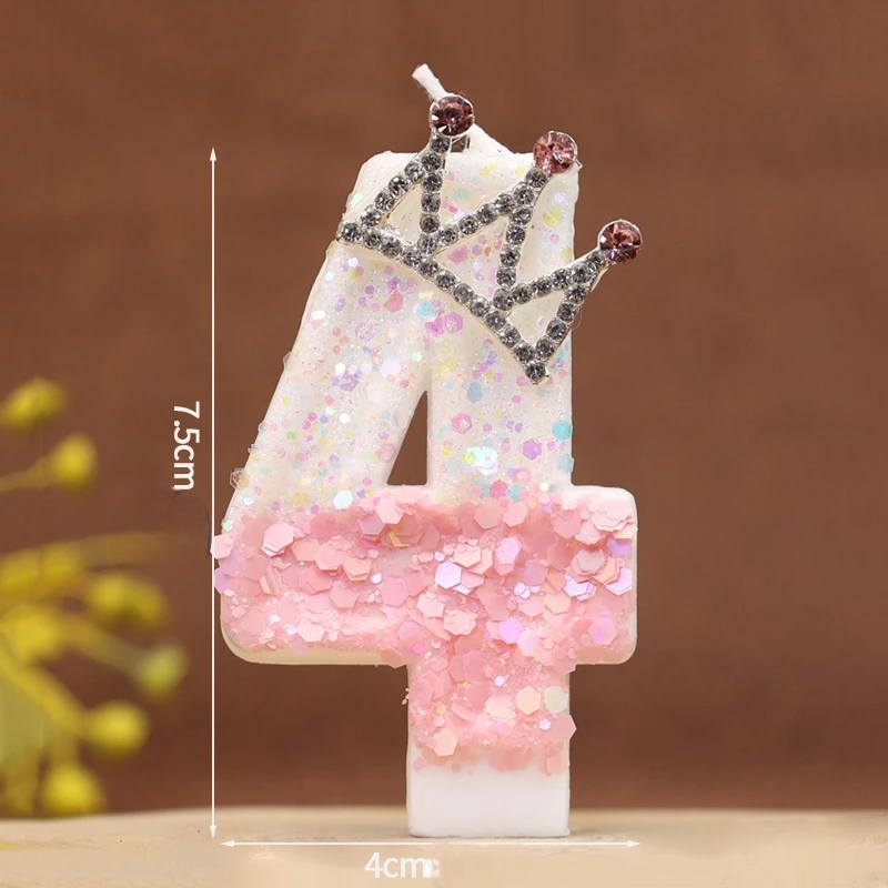 Bougie Anniversaire Rose Couronne Numéro4