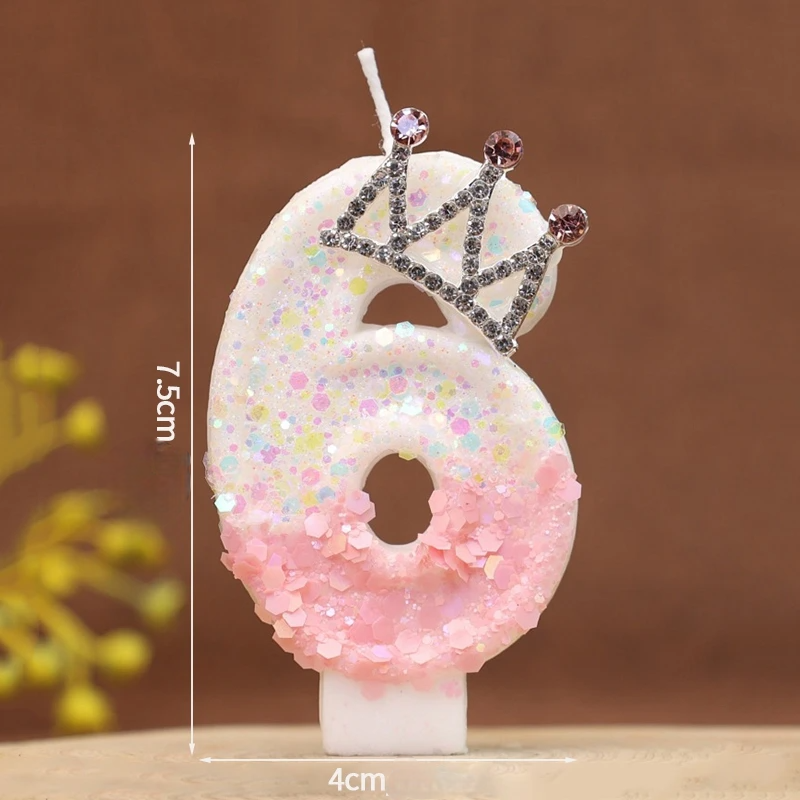 Bougie Anniversaire Rose Couronne Numéro6