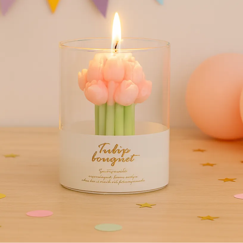 Bougie Bouquet de Tulipes 