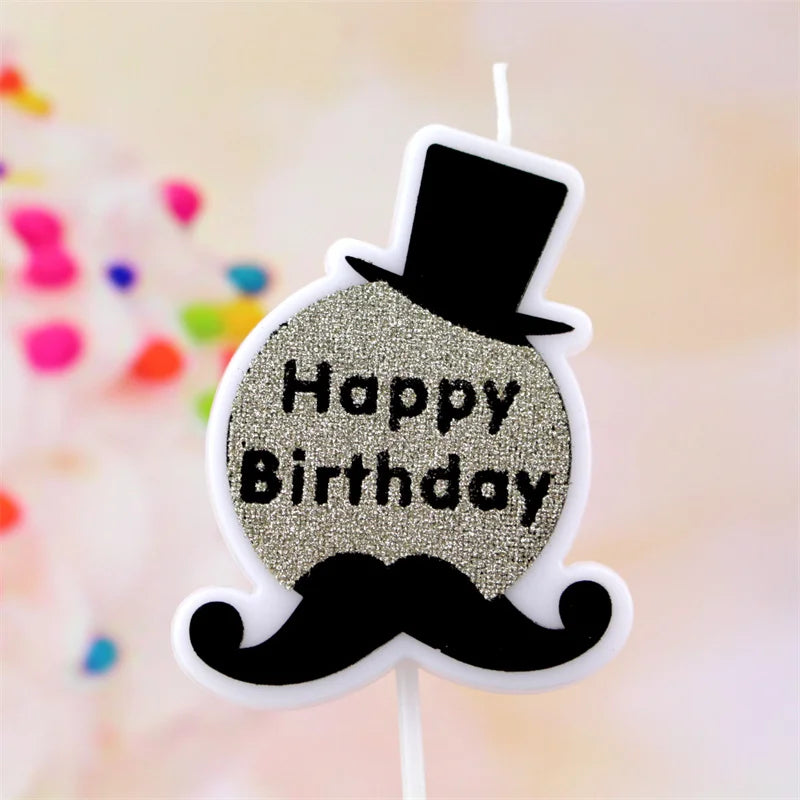 Bougie Happy Birthday Noire Originale