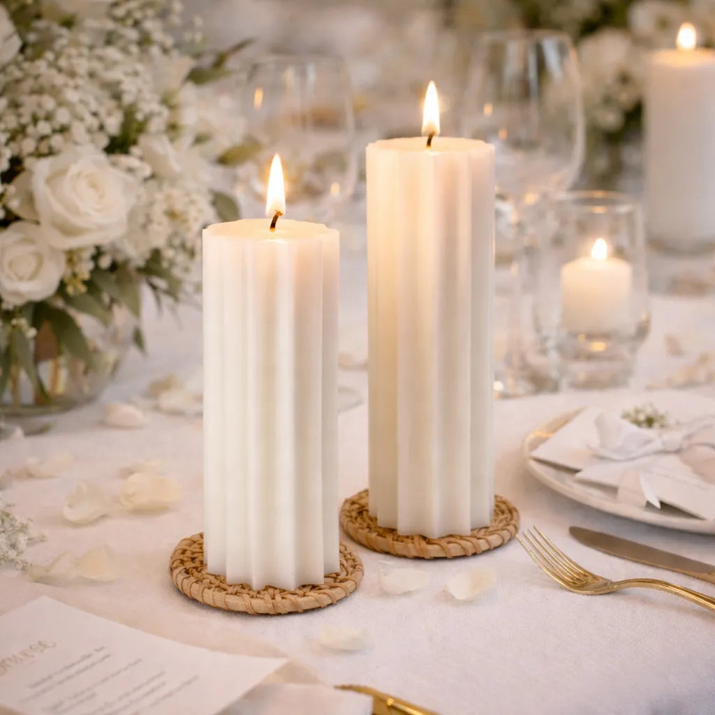 Bougie Mariage Cylindrique Élégante ludique