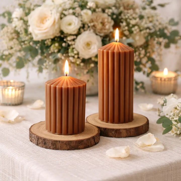 Bougie Mariage Marron Design
