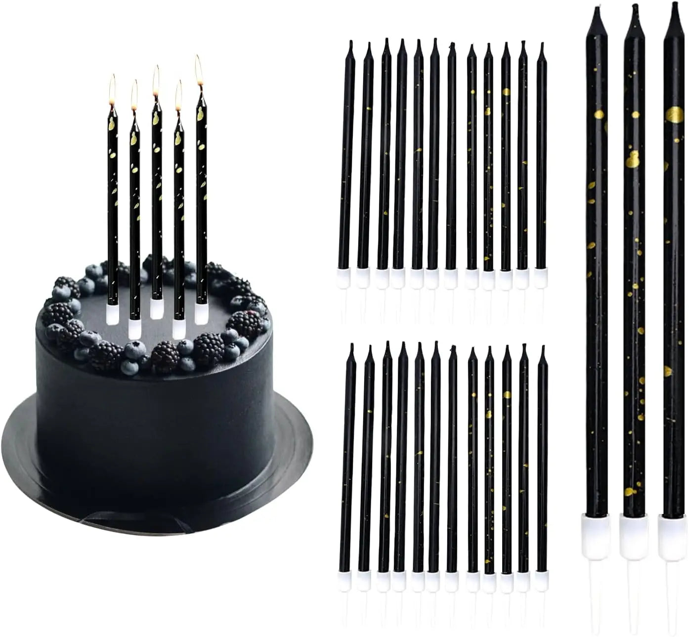 Bougie Noires et Or