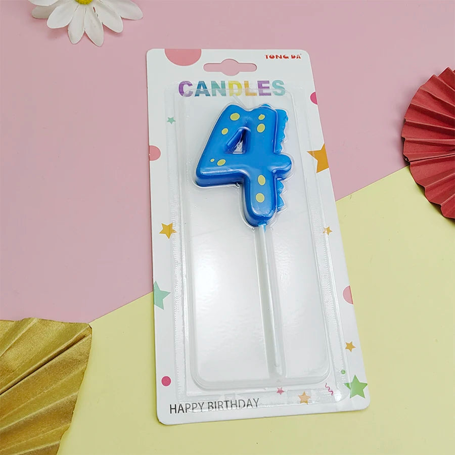 Bougie Numérique Dinosaure Bleu