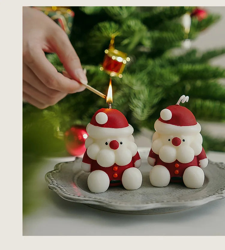Bougie Petit Père Noël Rouge Mignon