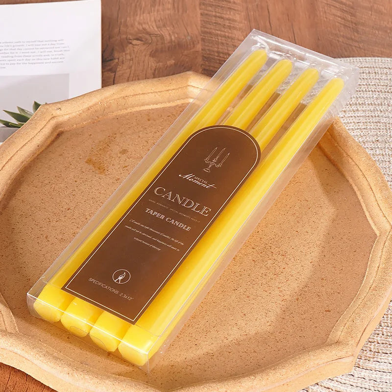 Bougies Mariage Jaune Coniques Chic