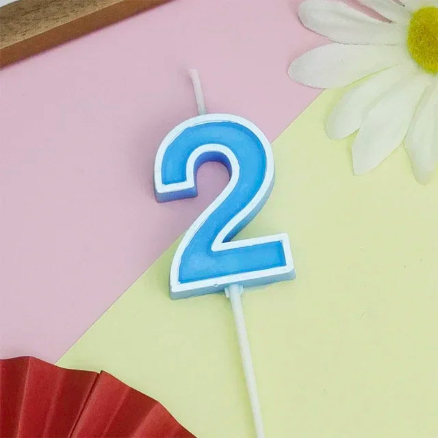 Bougies Numérique Bleu Deux
