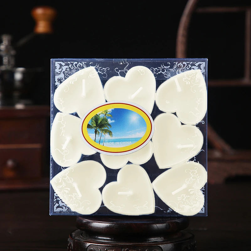Bougies de Table Cœur Blanches Design