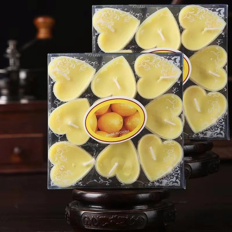 Bougies de Table Cœur Jaunes Raffiné