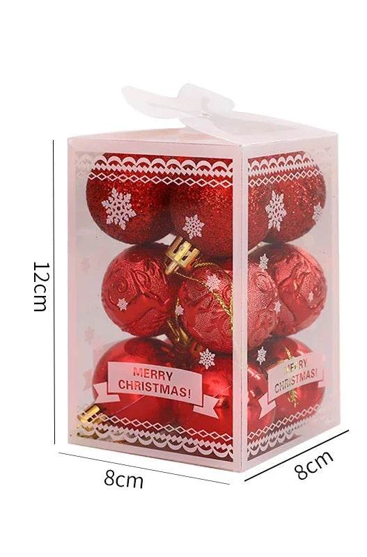 Boules de Noël Rouges Brillantes Design
