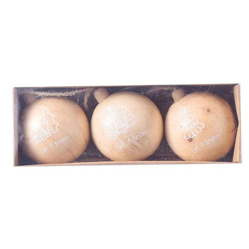 Boules de Noël en Bois Massif