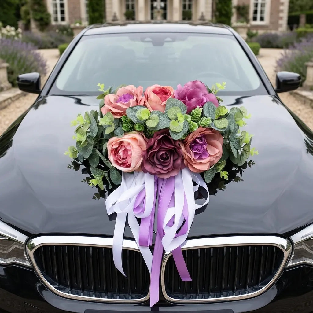 Bouquet de Fleurs Voiture Violet Majestueux