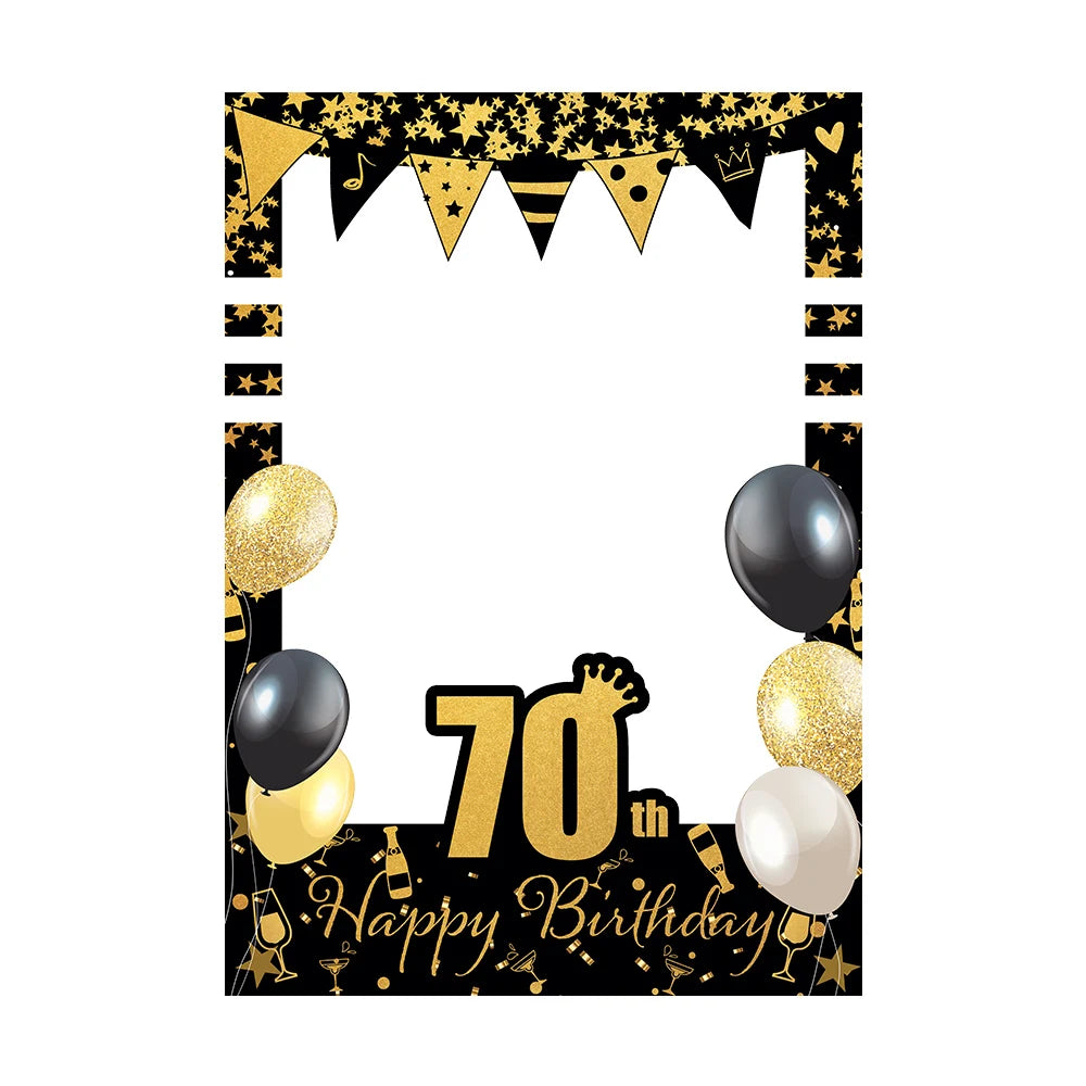 Cadre Photobooth Happy Birthday à Paillettes 70 Classe