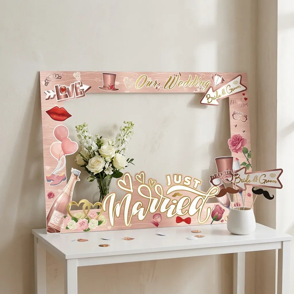 Cadre Photobooth Just Married chic
