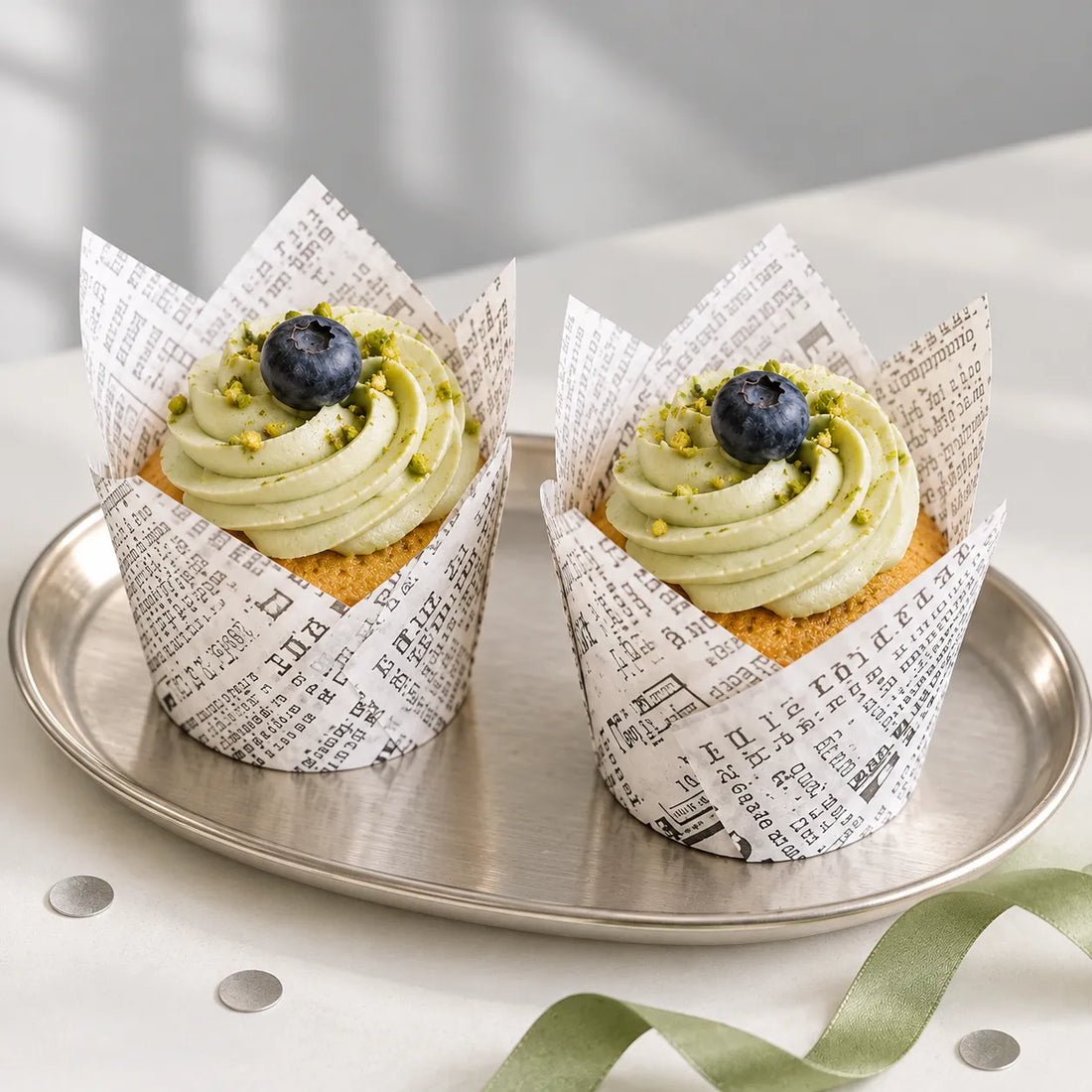 Caissette Cupcake Blanc Journal moderne
