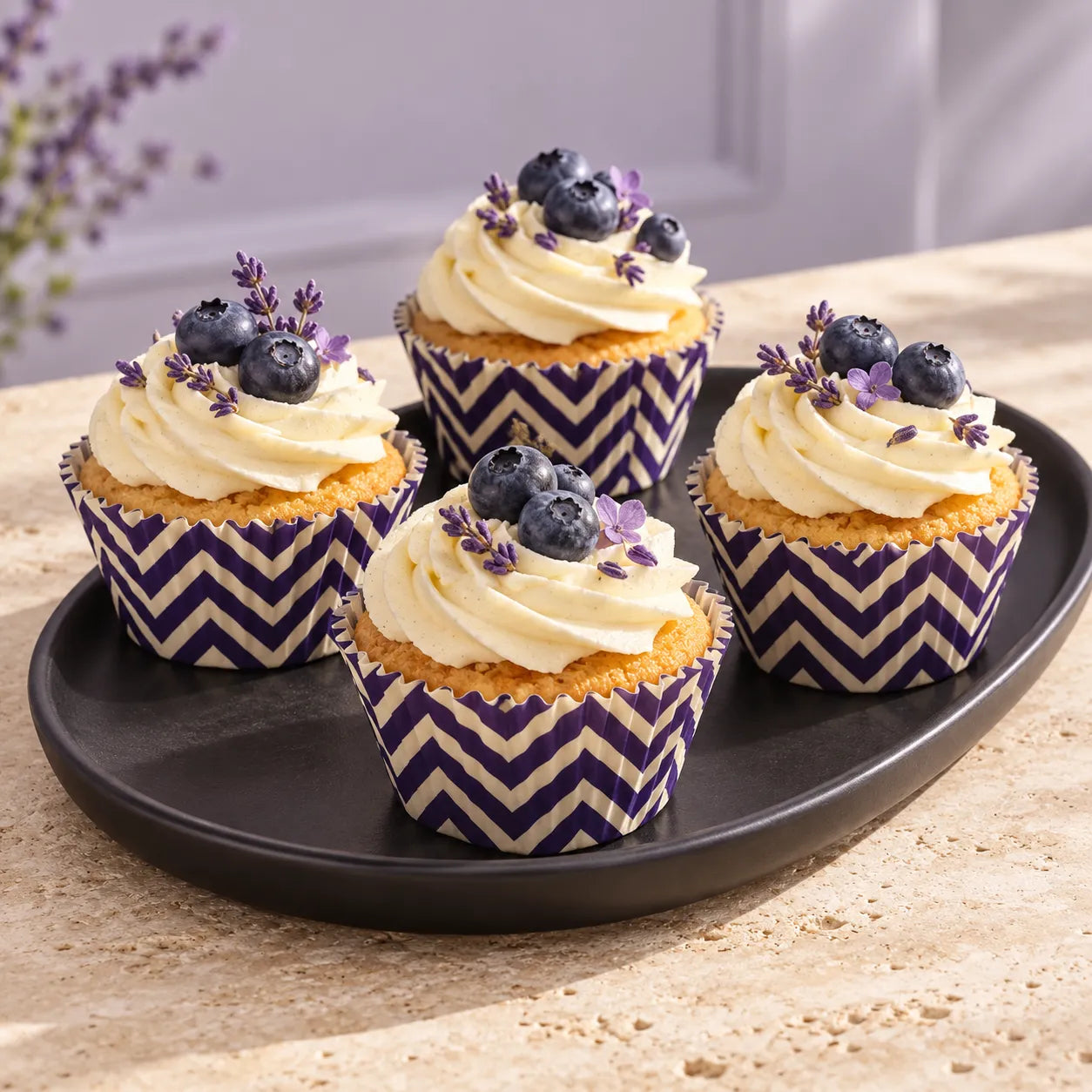 Caissette Cupcake Bleue en Papier Résistant