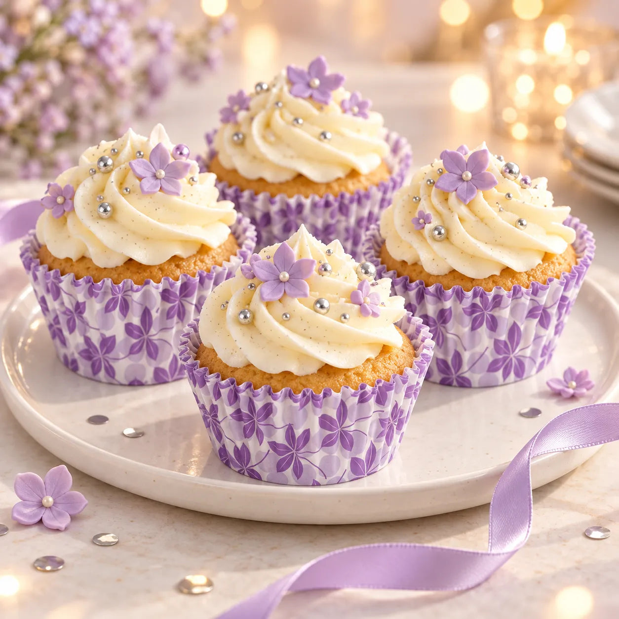 Caissette Cupcake Elégante à Feuillages chic