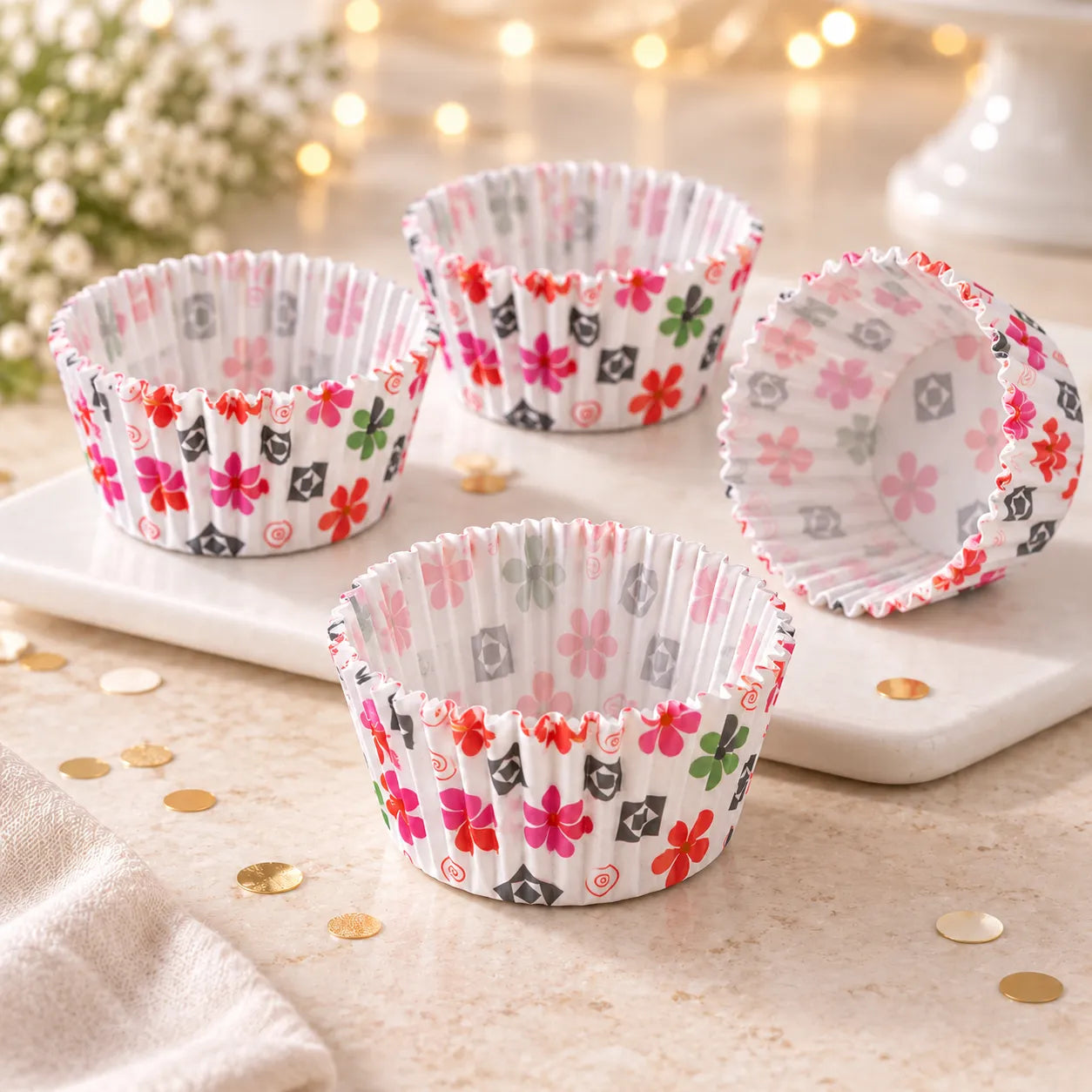 Caissette Cupcake Fleurie romantique