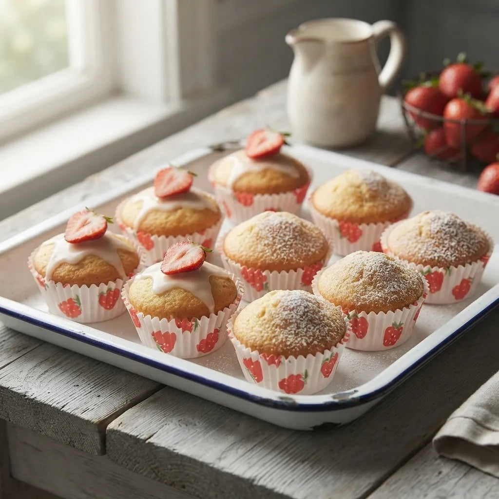 Caissette Cupcake Motif Fraise Résistant