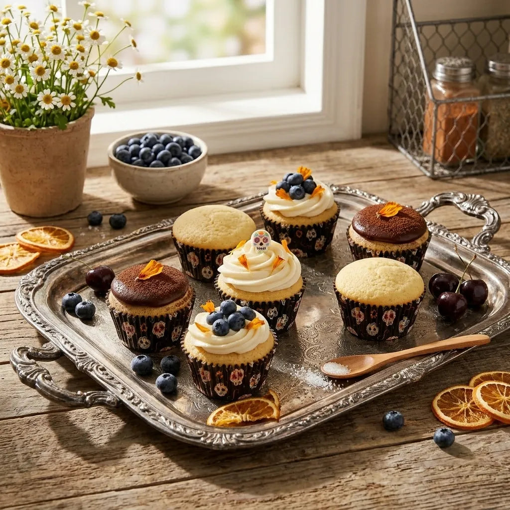 Caissette à Cupcake Noir crânes Résistant