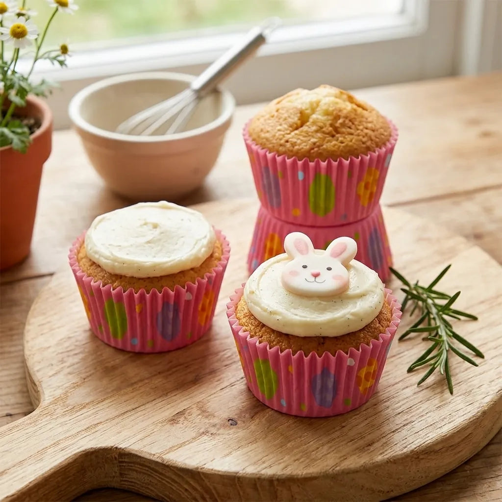 Caissette Cupcake Rose Lapin Résistant